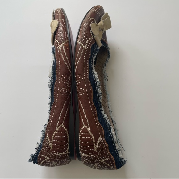 Kenzie bruiser ballet flat slip on style shoe with leather & demin size 7.5 M - Picture 5 of 7